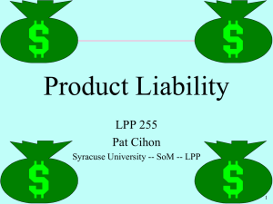 Chap. 13 — Product Liability - Pat Cihon