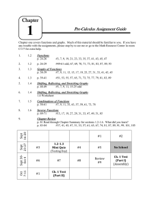 Pre-Calculus Assignment Guide 1 Chapter