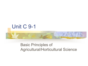 Unit C 9-1 Basic Principles of Agricultural/Horticultural Science