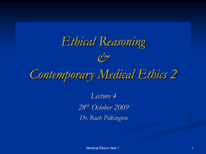 Medical Ethics Year I