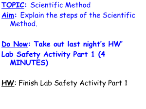 TOPIC: Scientific Method AIM: What are the steps of the Scientific
