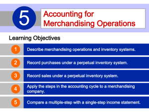 Accounting for Merchandising Operations