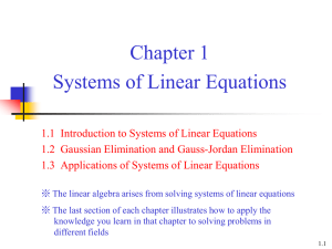 a system of linear equations