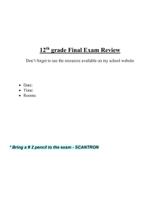 Final Exam Review Packet