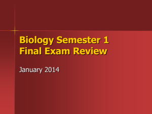 Biology Semester 1 Final Exam Review
