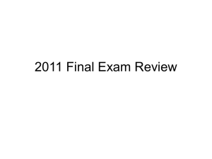 2010 Final Exam Review