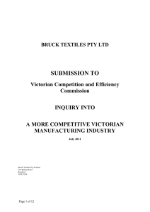 Bruck Textiles - Victorian Competition and Efficiency Commission