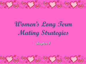 Women's Long Term Mating Strategies