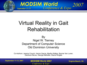 Virtual Reality in Gait Rehabilitation - ODU Computer Science