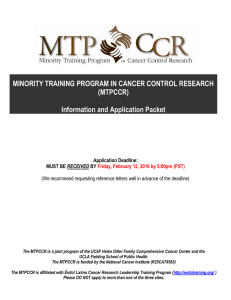 minority training program in cancer control research (mtpccr)