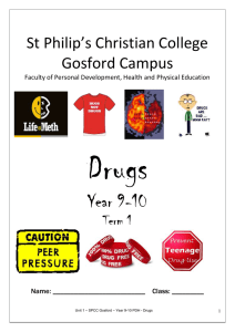 9-10 PDHPE Unit 1 Drugs Booklet for Gosford