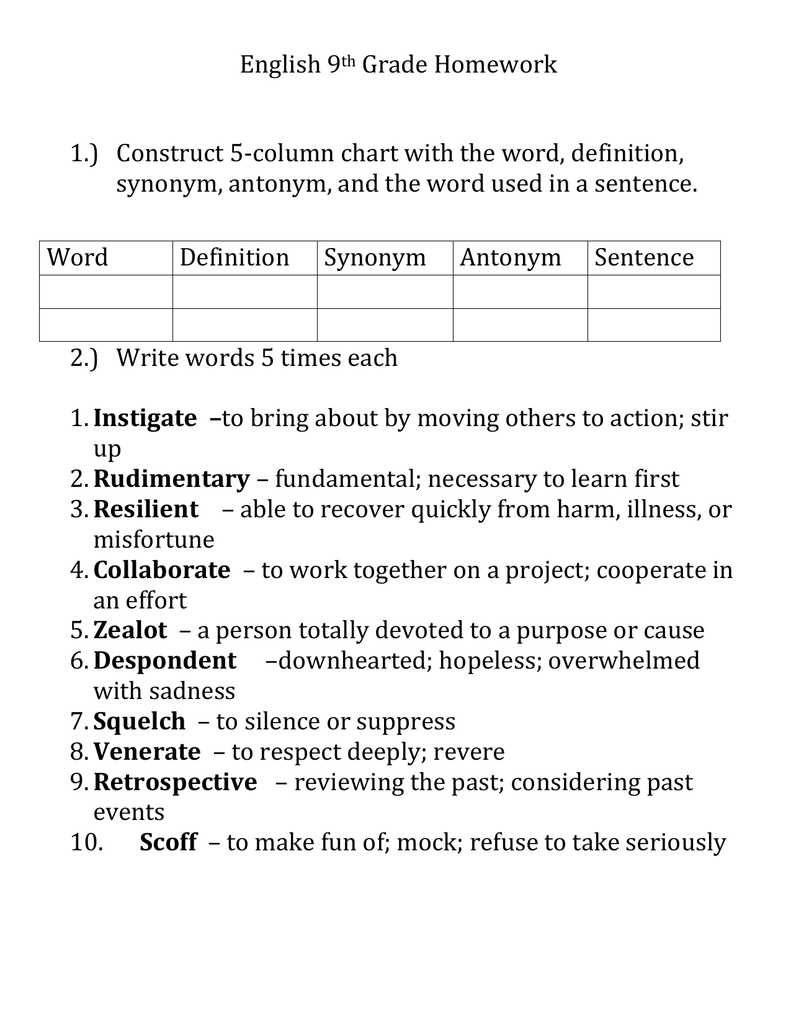 daily homework synonym