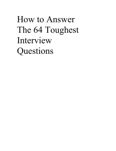 How to Answer The 64 Toughest Interview Questions