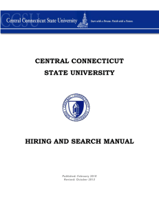 This manual will assist hiring managers and Search Committees in