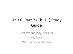 unit 6, part 2 study guide