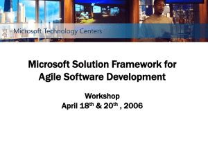 MSF for Agile Software Development