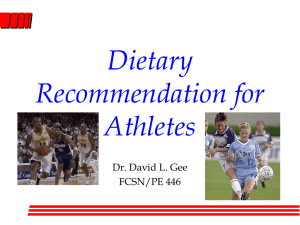 Dietary Recommendation for Athletes