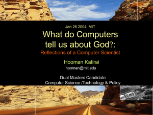 What do Computers tell us about God?: Reflections of a Computer