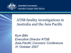 ATSB Fatality Investigations in Australia & Asia Pacific