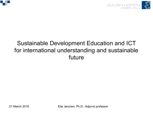 Lecture on Sustainable Development / Eila Jeronen 9.10.2009 / ()