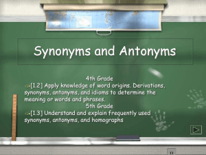 Synonyms and Antonyms