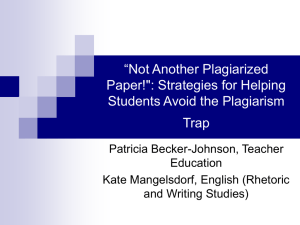 “Not Another Plagiarized Paper!": Strategies for Helping Students