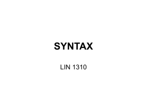 syntax - Université d'Ottawa
