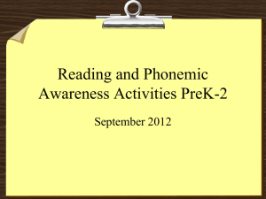 Reading and Phonemic Awareness Activities K-2