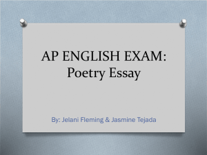 AP ENGLISH EXAM: THE PROSE PASSAGE
