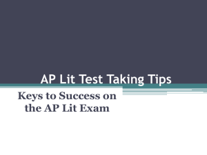 AP Lit Test Taking Tips