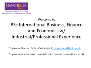 BSc International Business Finance and Economics