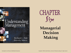 Chapter 09 Managerial Decision Making