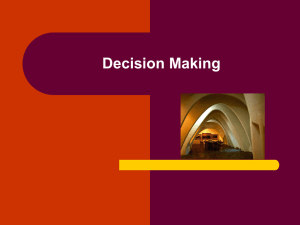 Decisions and Decision Making