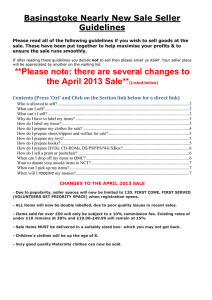 Nearly New Sale Seller Guidelines