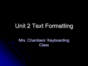 Unit 2 Text Formatting
