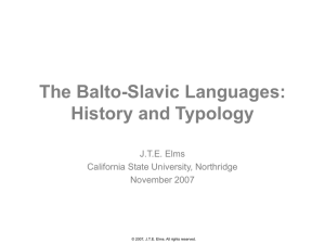 Balto-Slavic Languages: History and Typology