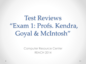 Test Reviews *Exam 1*