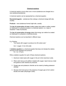 Chemical reactions - Churchill High School