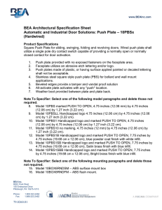 Push Plate (PBSx) Architectural Spec