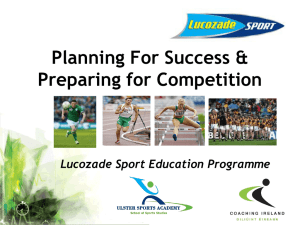 Planning and Get Fit for Sport