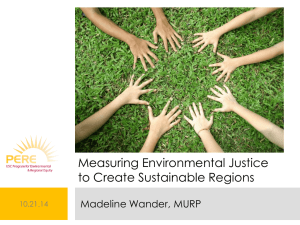 Measuring Environmental Justice to Create Sustainable Regions