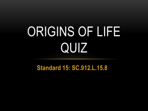 Origins of Life Quiz