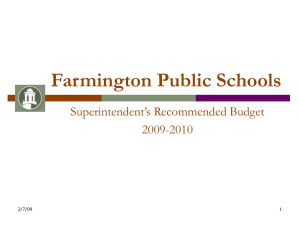 2009-2010 superintendent's budget