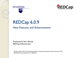REDCap 6.0 - Penn State CTSI