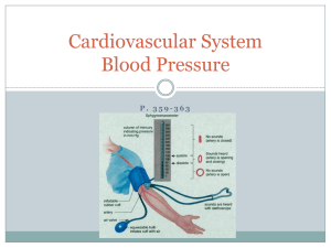Cardiovascular System Blood Pressure