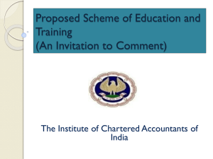 New Proposed Scheme of Education and Training (An Invitation to