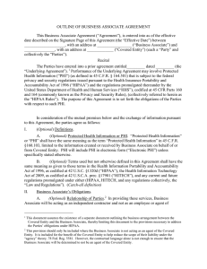 outline of business associate agreement