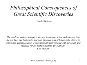 Philosophical Consequences of Great Scientific Discoveries The