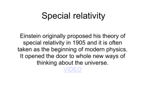 PowerPoint file: Higher Physics: Special Relativity