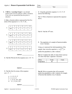 Algebra 2, Chapter 9, Part 1, Test A